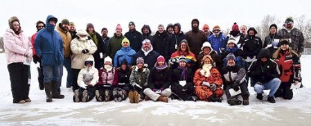 This group of I.J. Holton teachers, students and parents explore the outdoor elements on Jan. 3.