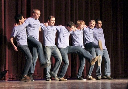 Last year’s Mr. Austin contestants open up the show. Herald file photo