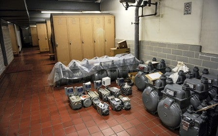 Heating meters fill up a portion of the Austin Utilities building lockerroom. Austin Utilities is stretching the space it has available to it, something that could be fixed by building a new central administrative facility. Eric Johnson/photodesk@austindailyherald.com