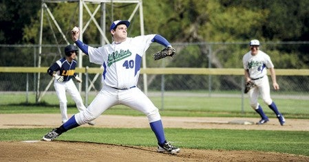 Lyle-Pacelli's Kevin Juenger pitches against Schaeffer Academy in Marcusen Park Tuesday.