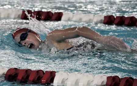 Austin's Kristina Thorson swims in the 200-yard freestyle race at Bud Higgins Pool Thursday. -- Rocky Hulne/sports@austindailyherald.com