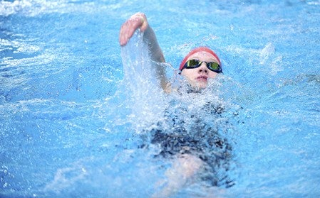 Shannan Kelly of Austin swims the 200-yard individual medley Wednesday on the first day of the Section 1A meet at Rochester Recreation Center. — Micah Bader/Albert Lea Tribune