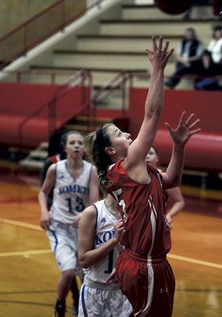 Austin's Shayley Vesel goes up for a lay-up against Kasson-Mantorville in Ove Berven Gym Saturday. -- Rocky Hulne/sports@austindailyherald.com