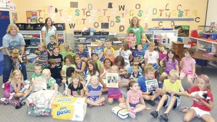 Recently volunteers and some of the animals visited the Shamrock Zone at Pacelli Child Care. Photo provided