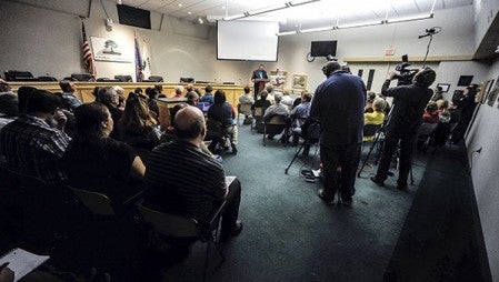 People fill the City Council chambers for the TEDxHoracePark event Saturday at the Austin City Hall. 