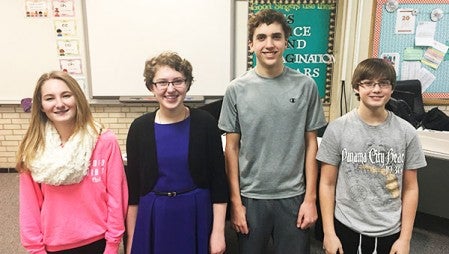 Four students will attend the North Central American Choral Directors Association middle level honor choirs and will perform at the Washington Pavilion in Sioux Falls, South Dakota, on Feb. 20, 2016. The judges listened to more than 1,000 audition recordings from middle school students in Iowa, Minnesota, Nebraska, North Dakota, South Dakota and Wisconsin. Out of these, 475 students were selected to participate in the Middle Level Girls Honor Choir and Middle Level Boys Honor Choir. Four students from Ellis Middle School were chosen: Ellen Kanne, Katie Lillemon, Aaron Knoll and Jackson Oelfke.  Photo provided