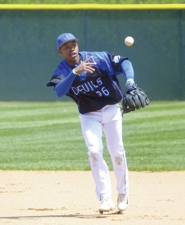 Riverland’s Mairion Brunken makes the throw from second base against Minnesota West in Seltz Field Saturday. Rocky Hulne/sports@austindailyherald.com