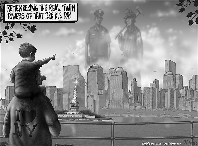 Editorial Cartoon Remembering the real twin towers Austin Daily