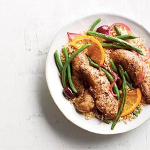 Za’atar-Roasted Chicken Tenders and Vegetables with Couscous