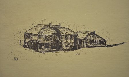 Polly Jelinek created this sketch of her family’s apartment building home — created from three buildings — that was home to five generations of her family. It was located on River Street, near the Roosevelt Bridge. Photo provided.