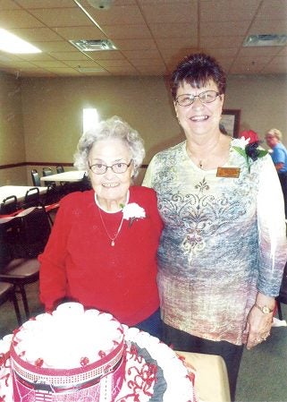 Mildred King, 96-year-old past president, with current Minnesota state President Garnet Karau. Photos provided