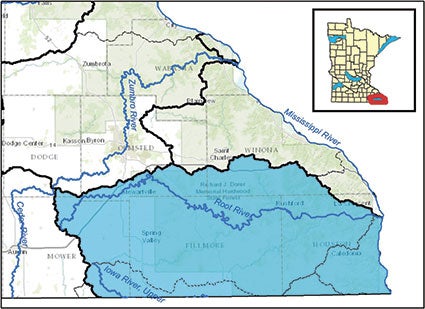 The above graphic shows the area that would be affected by the Root River One Watershed, One Plan. Photo provided