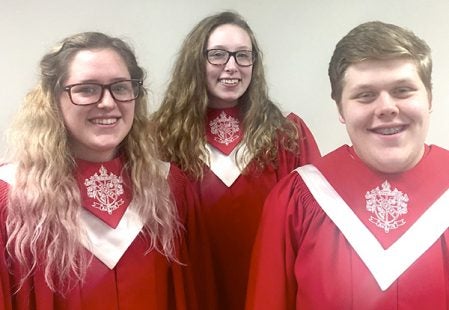 Representing Austin High School in the Minnesota Music Educator’s Education Association All-State Choirs on Feb. 18 at Orchestra Hall in Minneapolis were, from left, Grace Thoen, Kassie Fate, and Noah Lund. They also participated in a week-long camp in August at Concordia College, Moorhead. Photo provided