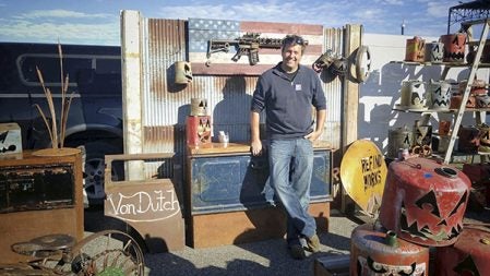 Brian Quail of ReFind Works sets up shop at a festival. It’s where a lot of his business is done during the summer. Photo provided